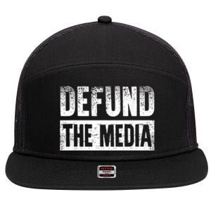 Defund The Media 7 Panel Mesh Trucker Snapback Hat