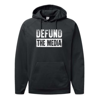 Defund The Media Performance Fleece Hoodie