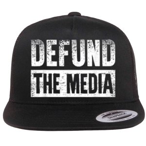 Defund The Media Flat Bill Trucker Hat