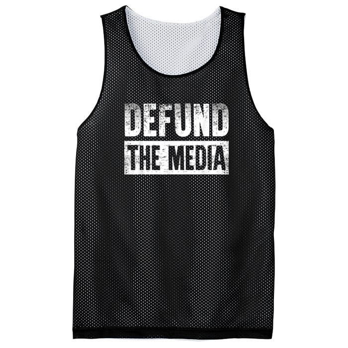 Defund The Media Mesh Reversible Basketball Jersey Tank