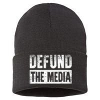 Defund The Media Sustainable Knit Beanie