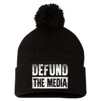 Defund The Media Pom Pom 12in Knit Beanie