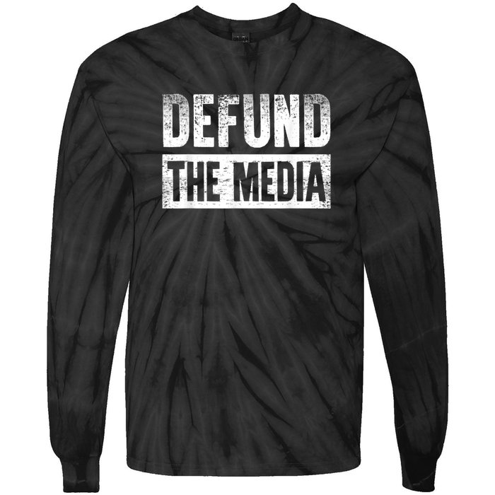 Defund The Media Tie-Dye Long Sleeve Shirt