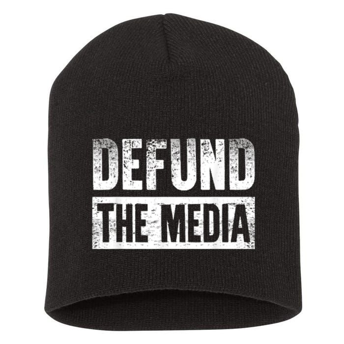 Defund The Media Short Acrylic Beanie