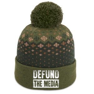 Defund The Media The Baniff Cuffed Pom Beanie