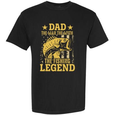 Dad The Man The Myth The Fishing Legend Garment-Dyed Heavyweight T-Shirt