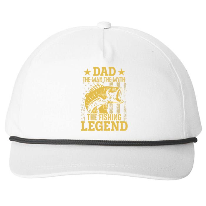 Dad The Man The Myth The Fishing Legend Snapback Five-Panel Rope Hat