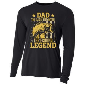 Dad The Man The Myth The Fishing Legend Cooling Performance Long Sleeve Crew