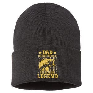 Dad The Man The Myth The Fishing Legend Sustainable Knit Beanie