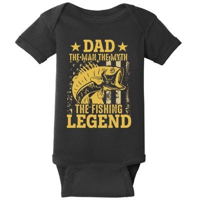 Dad The Man The Myth The Fishing Legend Baby Bodysuit