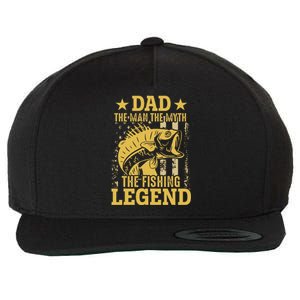 Dad The Man The Myth The Fishing Legend Wool Snapback Cap