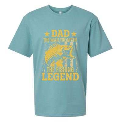 Dad The Man The Myth The Fishing Legend Sueded Cloud Jersey T-Shirt