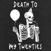 Death To My Twenties Funny R I P 20s 30th Birthday Skeleton 7 Panel Mesh Trucker Snapback Hat