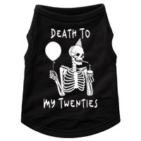 Death To My Twenties Funny R I P 20s 30th Birthday Skeleton Doggie Tank