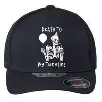 Death To My Twenties Funny R I P 20s 30th Birthday Skeleton Flexfit Unipanel Trucker Cap