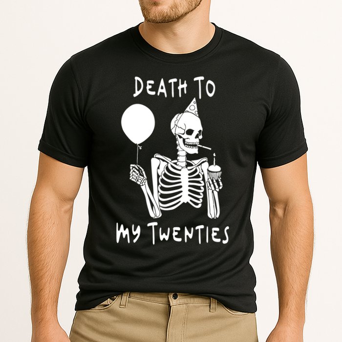 Death To My Twenties Funny R I P 20s 30th Birthday Skeleton Performance Shirt