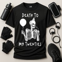 Death To My Twenties Funny R I P 20s 30th Birthday Skeleton Performance Shirt