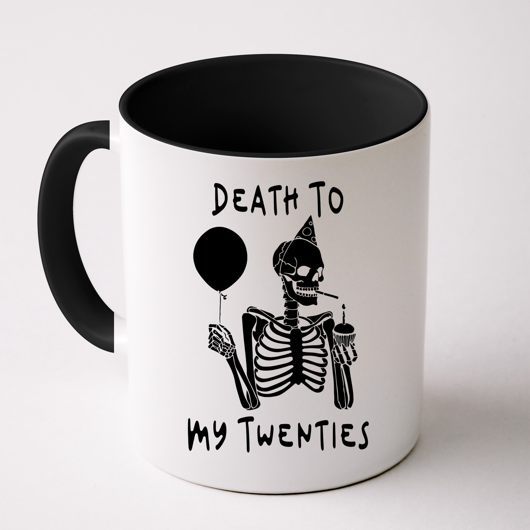 Death To My Twenties Funny R I P 20s 30th Birthday Skeleton Mug