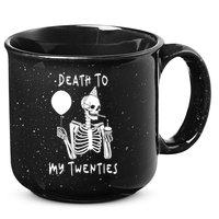Death To My Twenties Funny R I P 20s 30th Birthday Skeleton 15oz Campfire Ceramic Mug