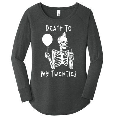 Death To My Twenties Funny R I P 20s 30th Birthday Skeleton Women's Perfect Tri Tunic Long Sleeve Shirt