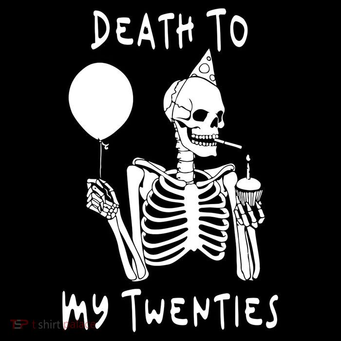Death To My Twenties Funny R I P 20s 30th Birthday Skeleton Youth Performance Sprint T-Shirt