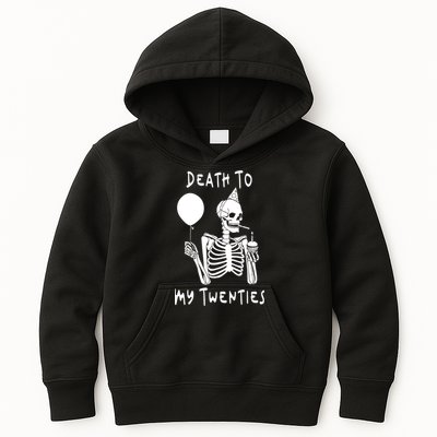 Death To My Twenties Funny R I P 20s 30th Birthday Skeleton Kids Hoodie