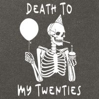 Death To My Twenties Funny R I P 20s 30th Birthday Skeleton Cotton Canvas Backpack