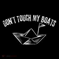 DonT Touch My Boats Funny Stripe Pom Pom Beanie