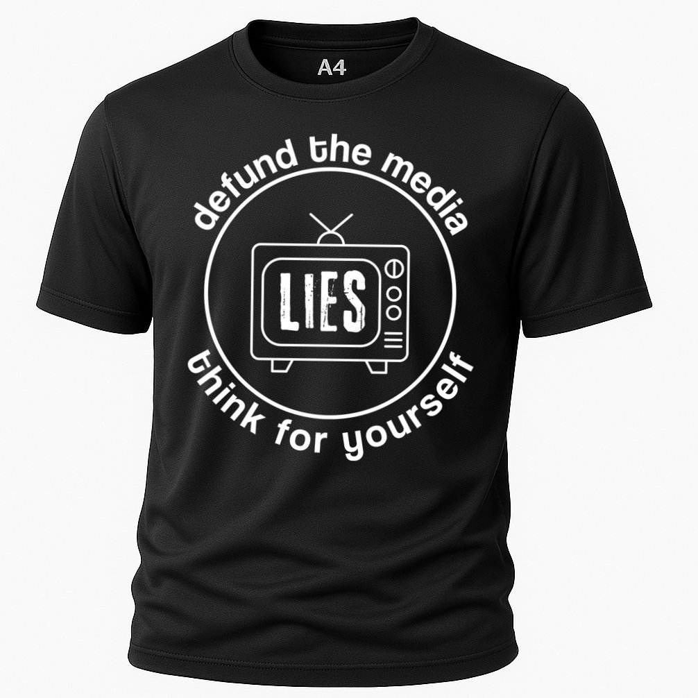 Defund The Media Anti Censorship MAGA Conservative Cooling Performance Crew T-Shirt