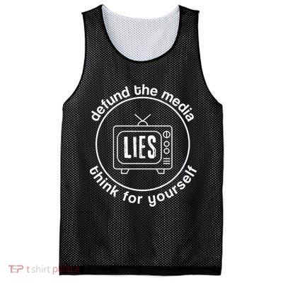 Defund The Media Anti Censorship MAGA Conservative Mesh Reversible Basketball Jersey Tank