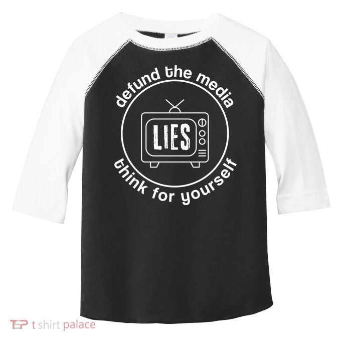 Defund The Media Anti Censorship MAGA Conservative Toddler Fine Jersey T-Shirt