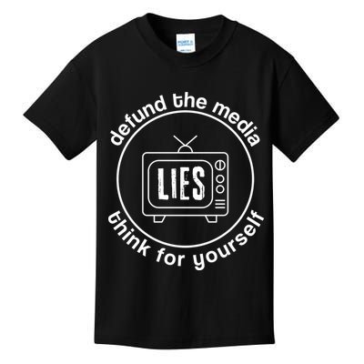 Defund The Media Anti Censorship MAGA Conservative Kids T-Shirt