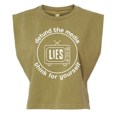 Defund The Media Anti Censorship MAGA Conservative Garment-Dyed Women's Muscle Tee