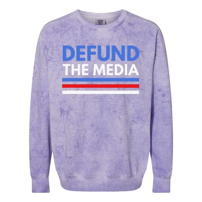 Defund The Media Funny Media Election Humor Colorblast Crewneck Sweatshirt