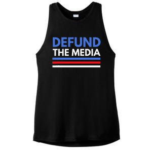 Defund The Media Funny Media Election Humor Ladies PosiCharge Tri-Blend Wicking Tank