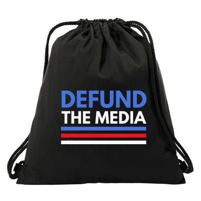 Defund The Media Funny Media Election Humor Drawstring Bag