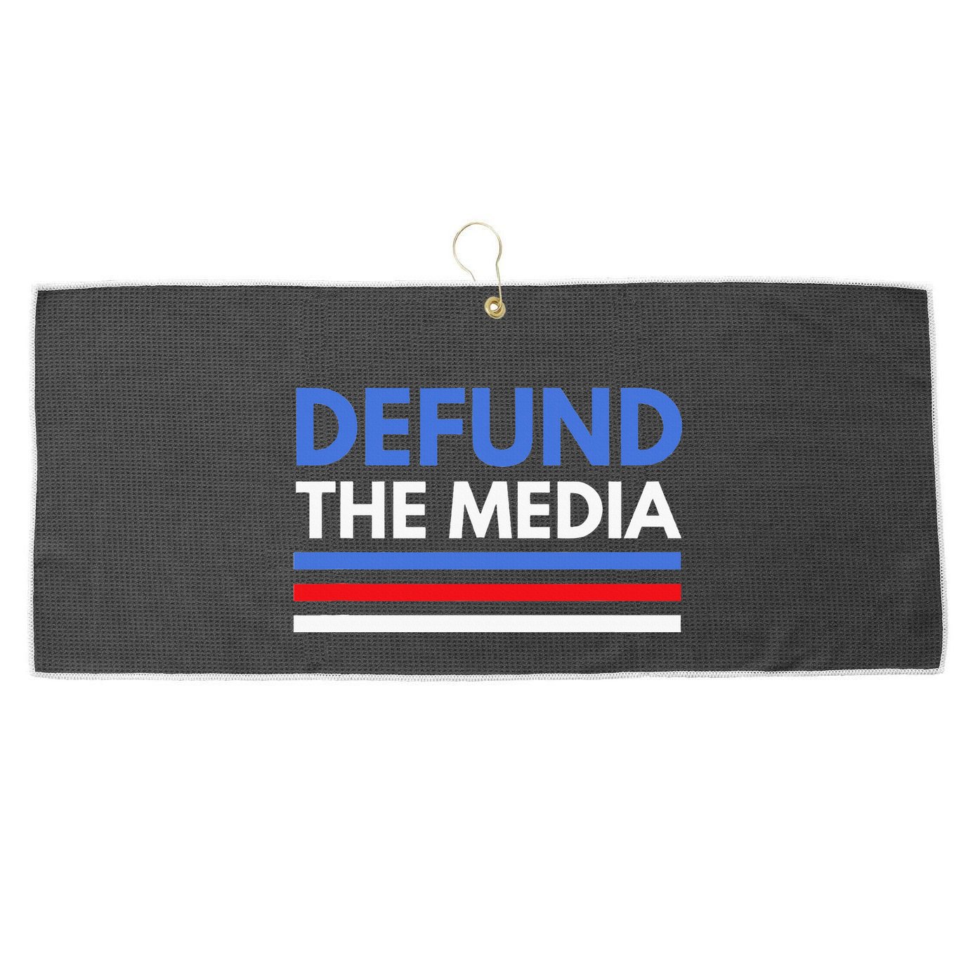 Defund The Media Funny Media Election Humor Large Microfiber Waffle Golf Towel