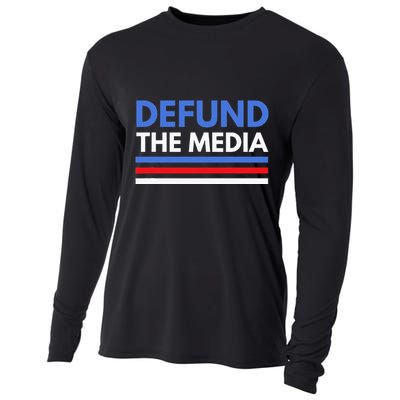 Defund The Media Funny Media Election Humor Cooling Performance Long Sleeve Crew