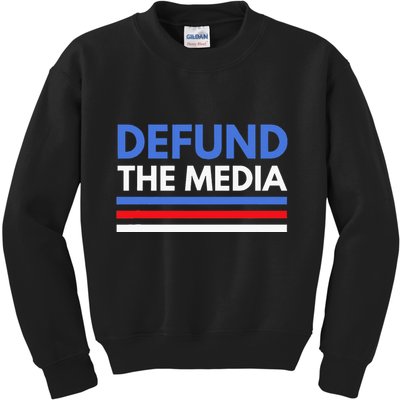 Defund The Media Funny Media Election Humor Kids Sweatshirt