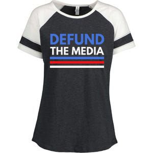 Defund The Media Funny Media Election Humor Enza Ladies Jersey Colorblock Tee