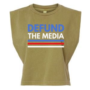 Defund The Media Funny Media Election Humor Garment-Dyed Women's Muscle Tee