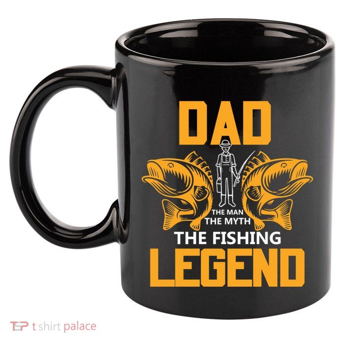 Dad The Man Myth The Fishing Legend 11oz C Handle Ceramic Mug