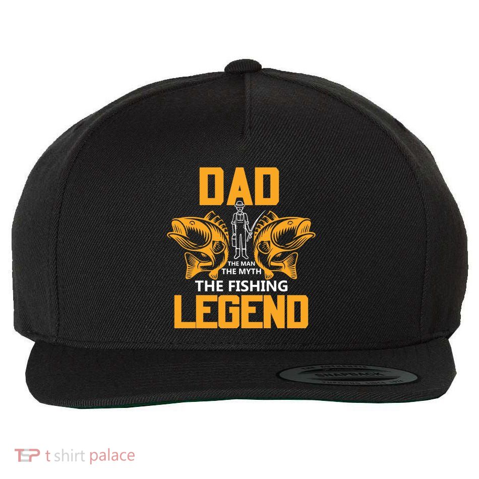 Dad The Man Myth The Fishing Legend Wool Snapback Cap