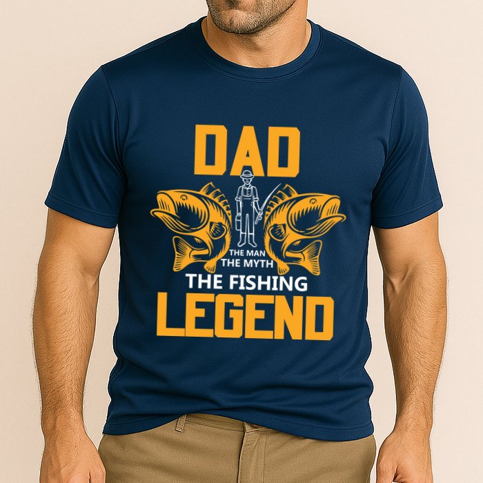 Dad The Man Myth The Fishing Legend Cooling Performance Crew T-Shirt
