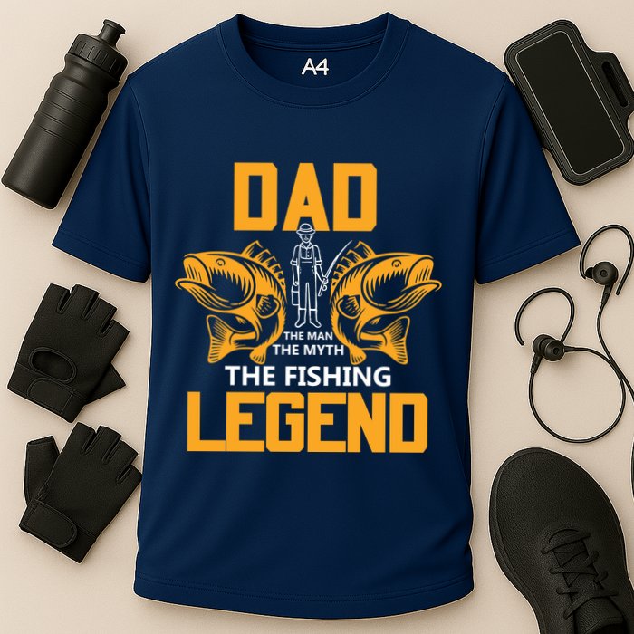 Dad The Man Myth The Fishing Legend Cooling Performance Crew T-Shirt