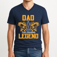 Dad The Man Myth The Fishing Legend V-Neck T-Shirt
