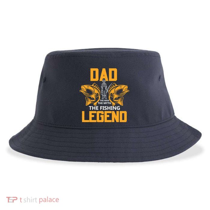 Dad The Man Myth The Fishing Legend Sustainable Bucket Hat