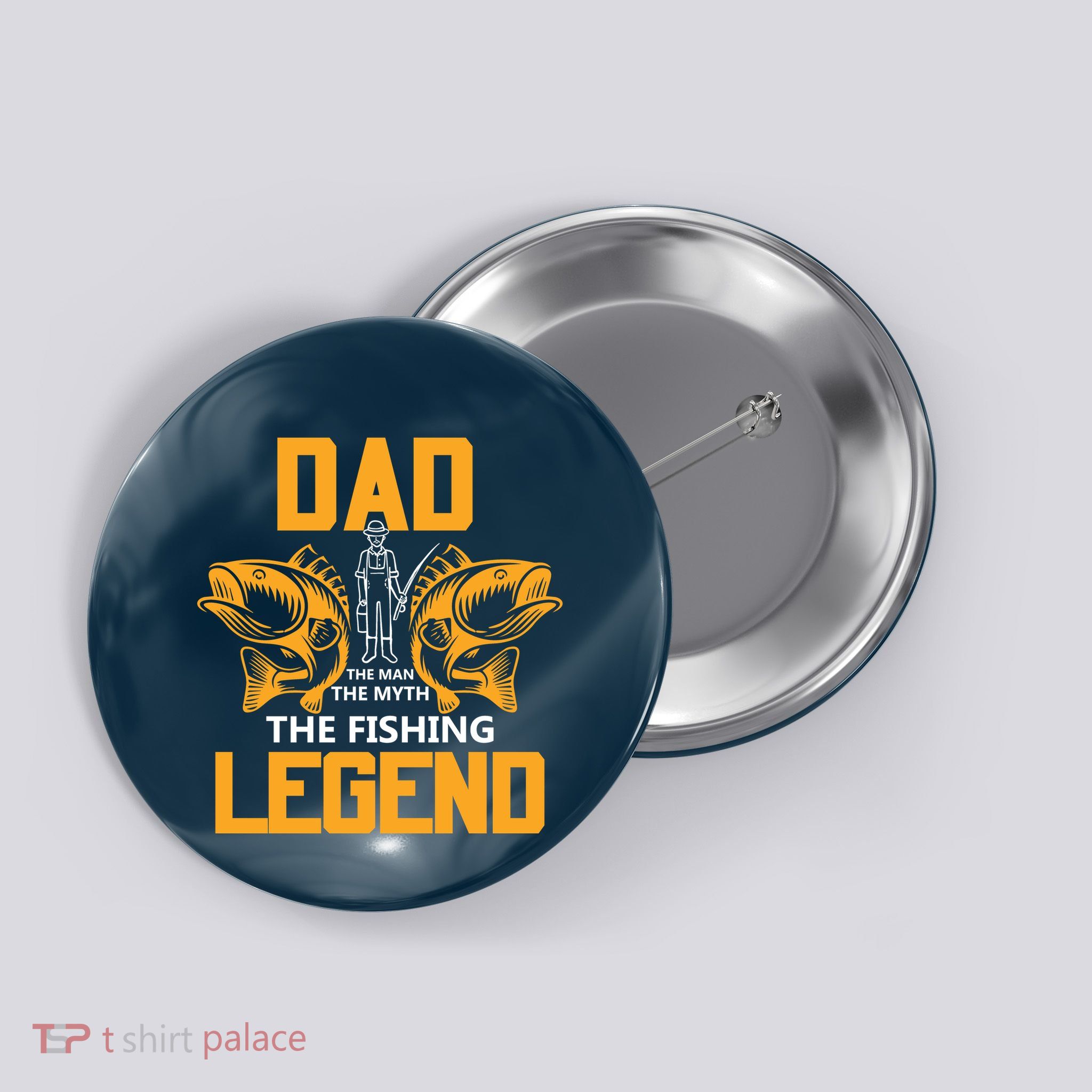 Dad The Man Myth The Fishing Legend Button