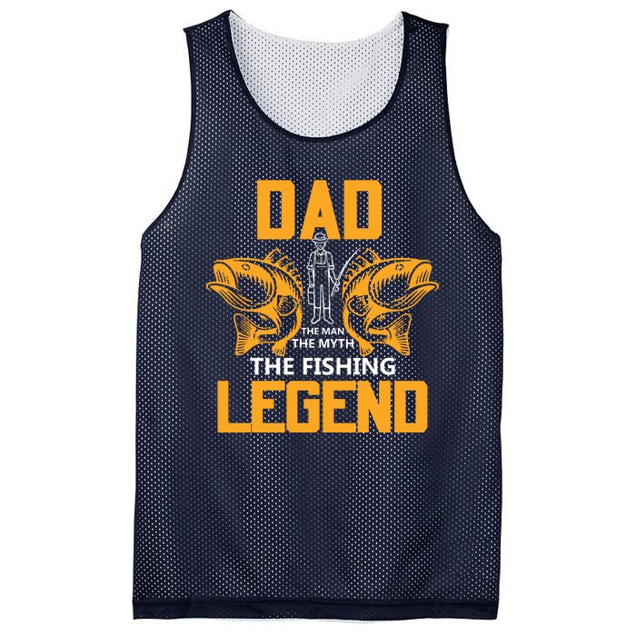 Dad The Man Myth The Fishing Legend Mesh Reversible Basketball Jersey Tank