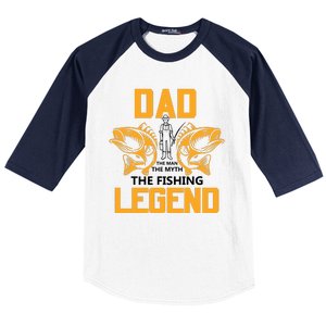 Dad The Man Myth The Fishing Legend Baseball Sleeve Shirt